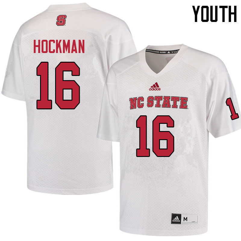 Youth #16 Bailey Hockman NC State Wolfpack College Football Jerseys Sale-White